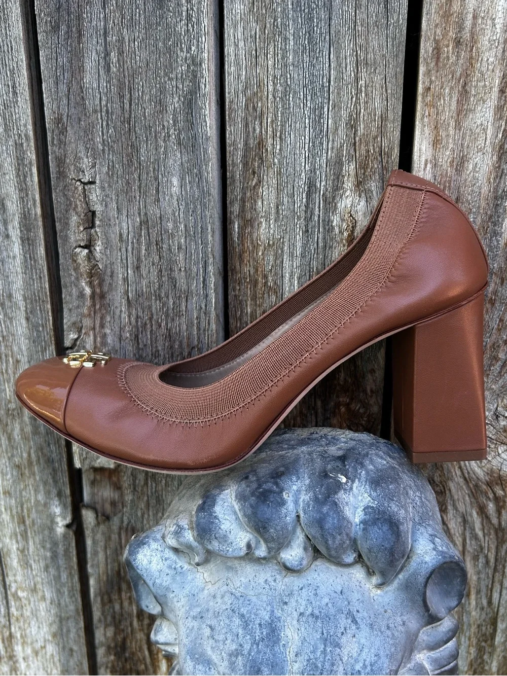 Tory Burch Jolie Pump Leather Tan 6.5